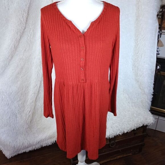 ART CLASS BURNT ORANGE GIRLS COZY HENLEY DRESS SZ.XL EUC - Picture 2 of 8